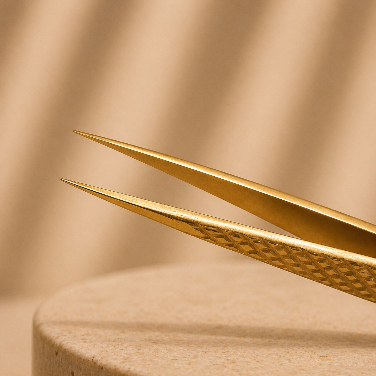 Golden Straight Ruffle Pinzette